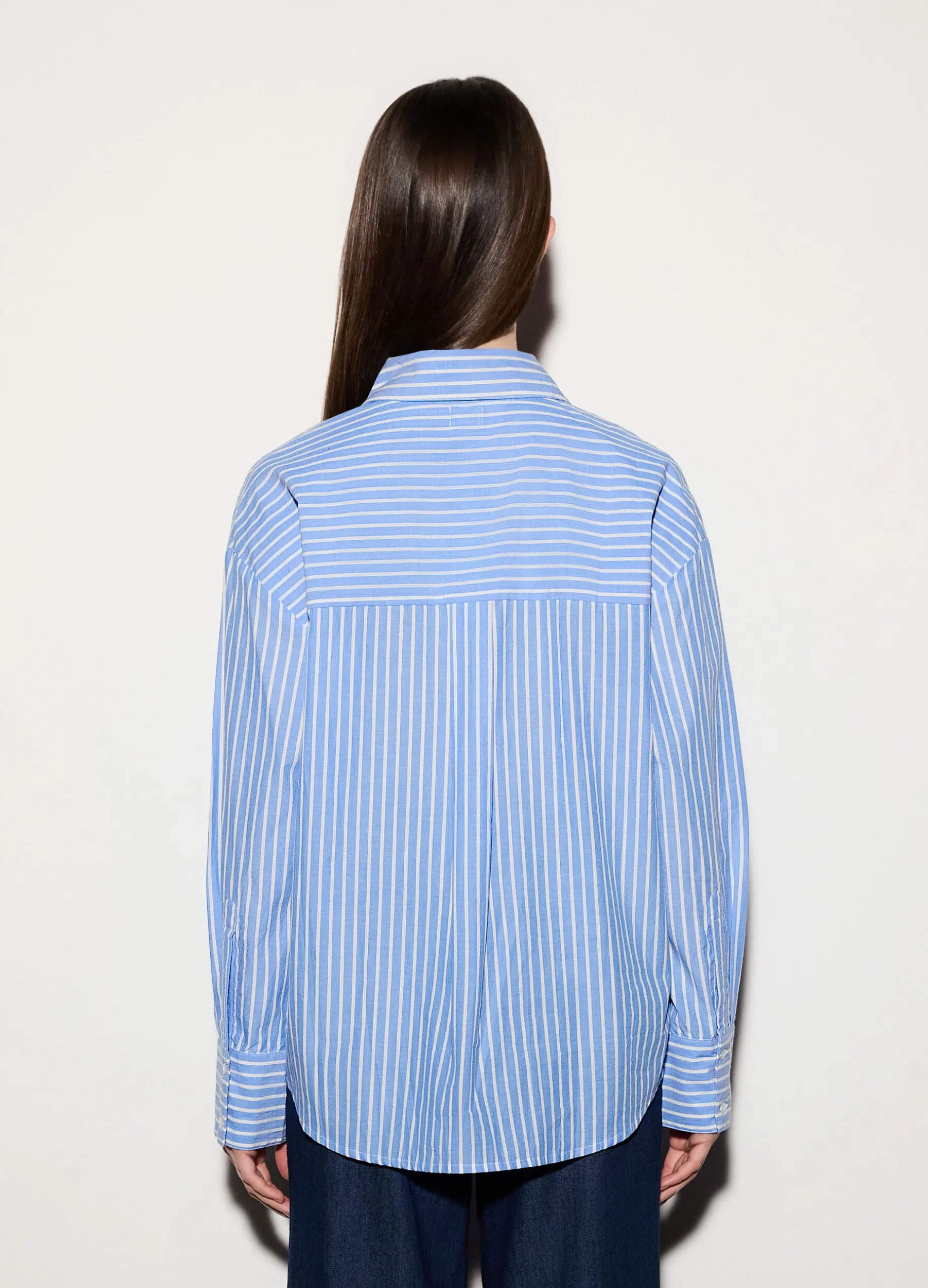 Camicia over fit con colletto alla francese donna
