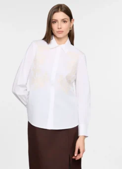 Camicia over fit con colletto alla francese donna