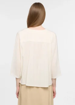 Camicia over fit con scollo a V in puro cotone donna