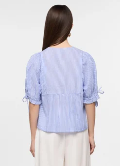 Camicia over fit con scollo rotondo in puro cotone voile donna