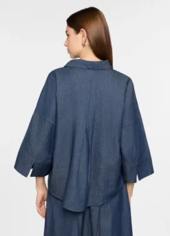 Camicia over fit in chambray donna
