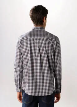 Camicia regular button-down a quadretti uomo