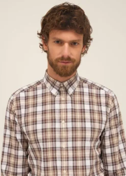 Camicia regular fit button-down a quadri uomo