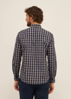 Camicia regular fit button-down in misto cotone uomo