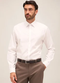 Camicia regular fit colletto italiano in cotone uomo