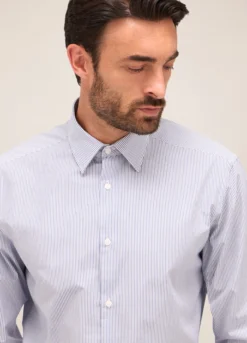 Camicia regular fit colletto italiano in cotone uomo