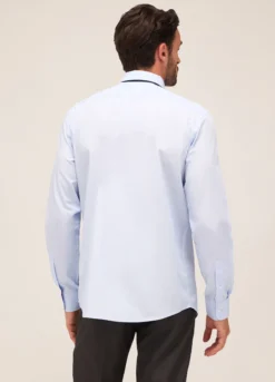 Camicia regular fit colletto francese in cotone uomo