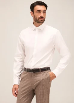 Camicia regular fit colletto francese in cotone uomo