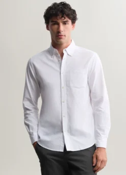 Camicia regular fit colletto button down in cotone uomo