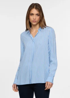 Camicia regular fit collo alla francese in pura viscosa donna