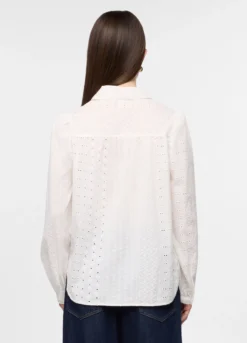 Camicia regular fit con colletto alla francese in puro cotone voile donna