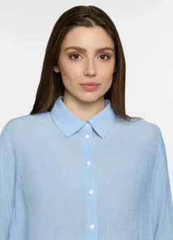 Camicia regular fit con colletto alla francese donna