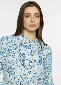 Camicia regular fit con colletto alla francese in pura viscosa donna