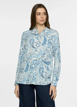 Camicia regular fit con colletto alla francese in pura viscosa donna