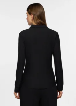 Camicia regular fit con colletto alla francese in jersey stretch donna