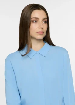 Camicia regular fit con colletto alla francese in pura viscosa donna