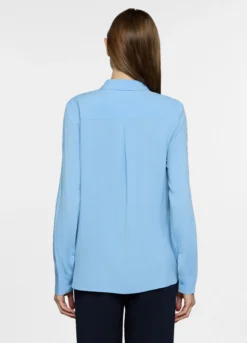 Camicia regular fit con colletto alla francese in pura viscosa donna