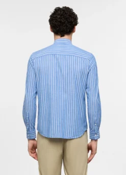 Camicia regular fit con colletto button down a righe uomo