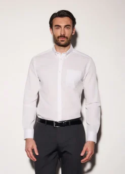 Camicia regular fit con colletto button down uomo