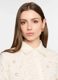 Camicia regular fit con collo alla francese donna
