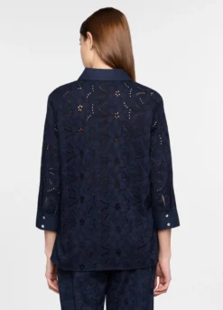 Camicia regular fit con collo alla francese donna