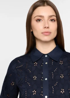 Camicia regular fit con collo alla francese donna