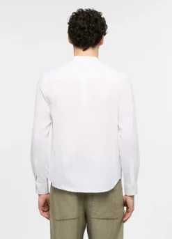 Camicia regular fit con collo coreano in cotone uomo
