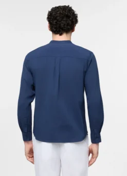 Camicia regular fit con collo coreano in cotone uomo