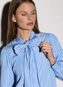 Camicia regular fit con fiocco donna
