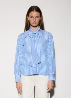 Camicia regular fit con fiocco donna