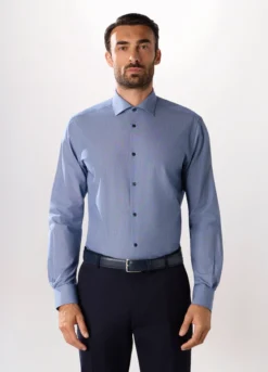 Camicia regular fit con micromotivo uomo