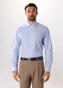 Camicia regular fit con micromotivo uomo