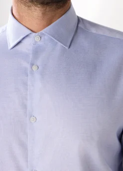 Camicia regular fit con micromotivo in puro cotone uomo