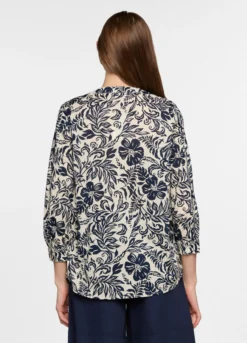 Camicia regular fit con scollo a V in popeline donna