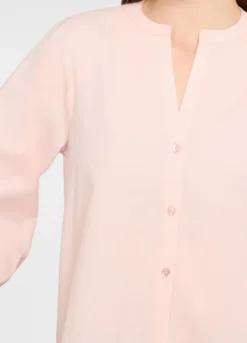 Camicia regular fit con scollo a V donna