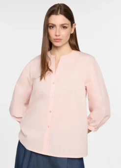 Camicia regular fit con scollo a V donna