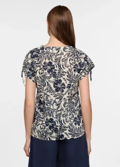 Camicia regular fit con scollo a V in popeline donna