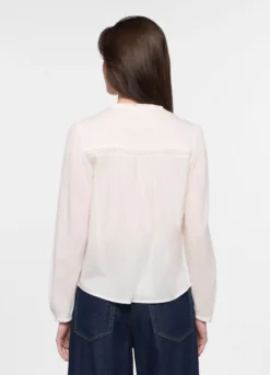 Camicia regular fit con scollo rotondo in puro cotone donna