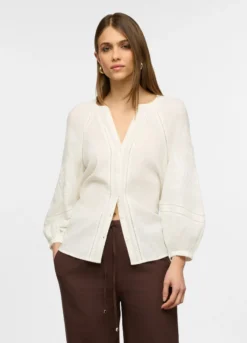 Camicia regular fit con scollo a V donna