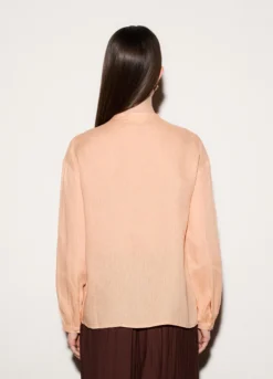 Camicia regular fit girocollo in puro lino donna