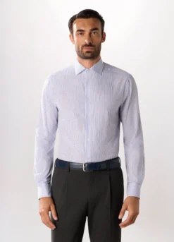 Camicia regular fit in misto cotone con stampa uomo