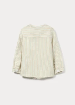 Camicia regular fit misto lino bimbo
