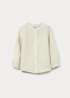Camicia regular fit misto lino bimbo