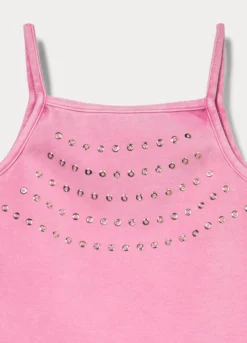 Canotta in costina di cotone stretch ragazza