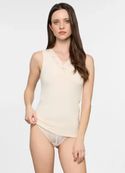 Canotta con scollo a V stretch donna