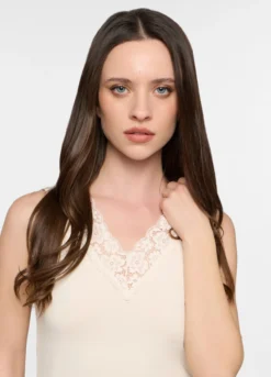 Canotta con scollo a V stretch donna