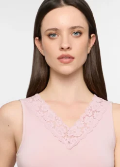 Canotta con scollo a V stretch donna