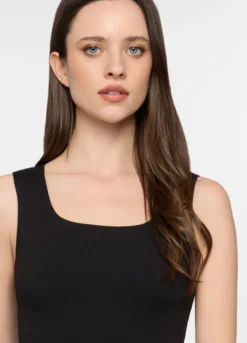 Canotta con scollo rotondo stretch donna