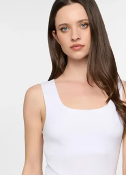 Canotta con scollo rotondo stretch donna