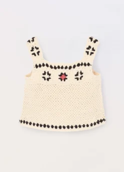 Canotta crochet in puro cotone neonata